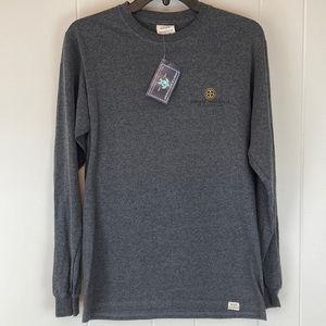 Simply Southern Christmas Long Sleeve Tee. Gray Size Small. Gold, Leopard Santa